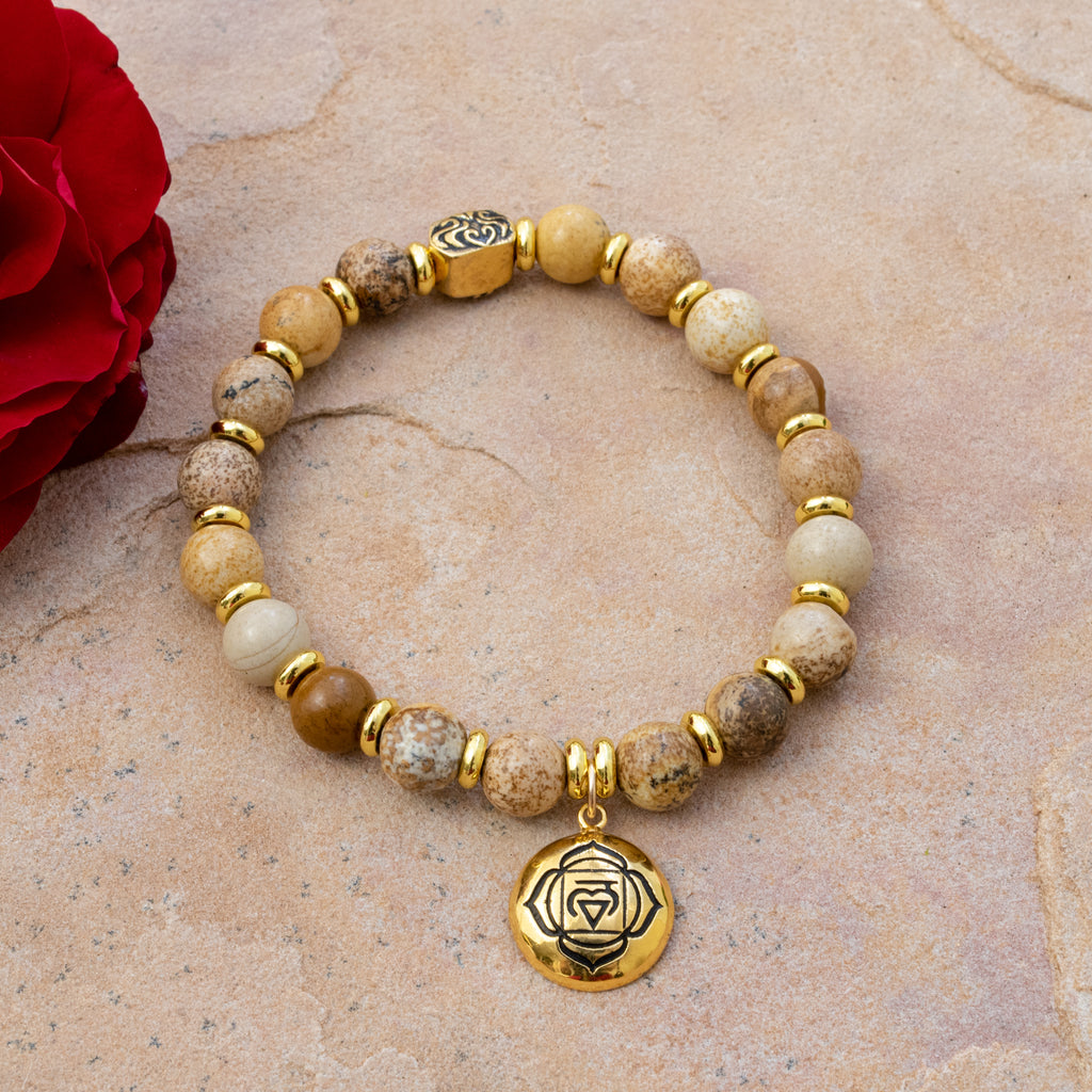 Root Chakra Activation Bracelet – Picture Jasper Spiritual Jewelry