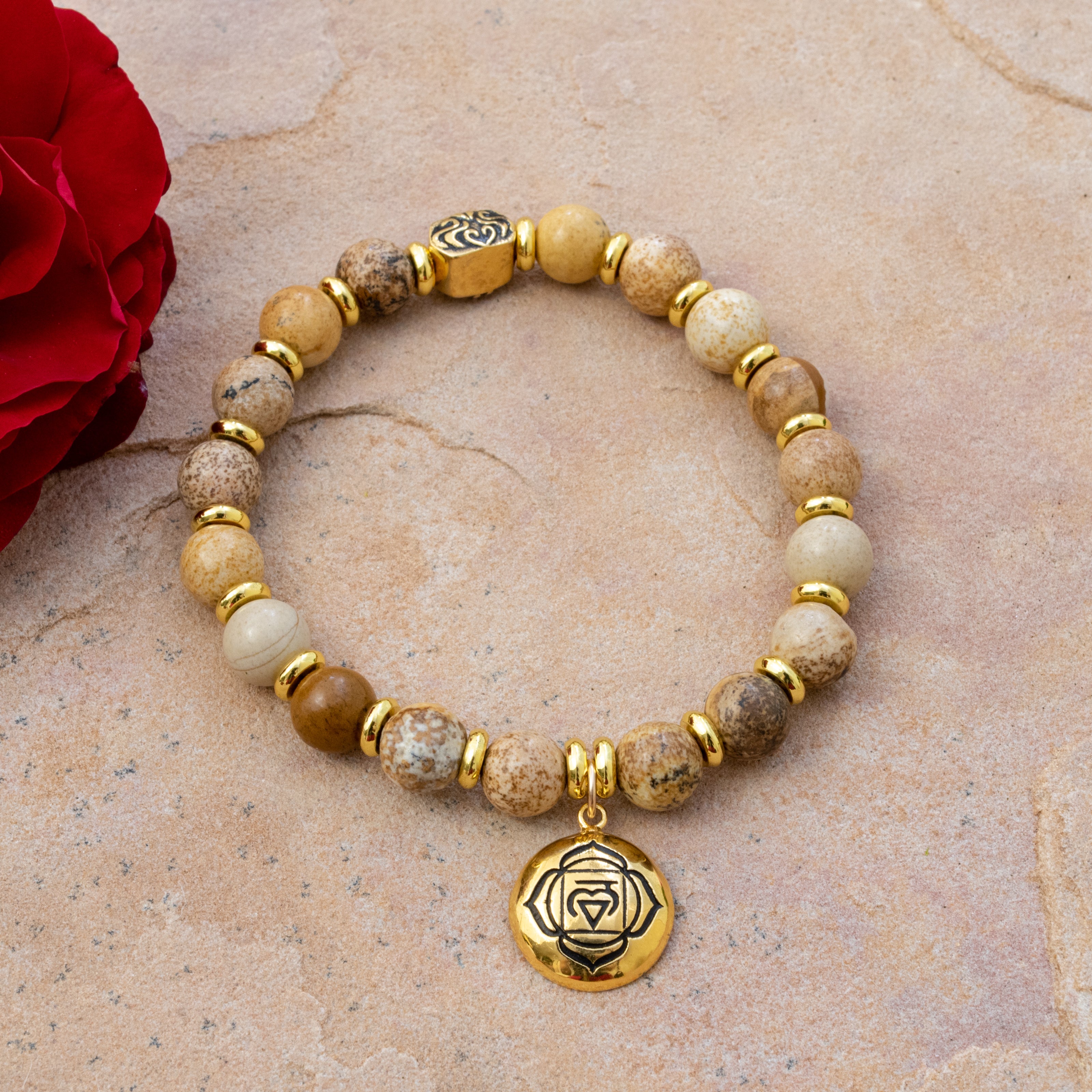 Root Chakra Activation Bracelet – Picture Jasper Spiritual Jewelry