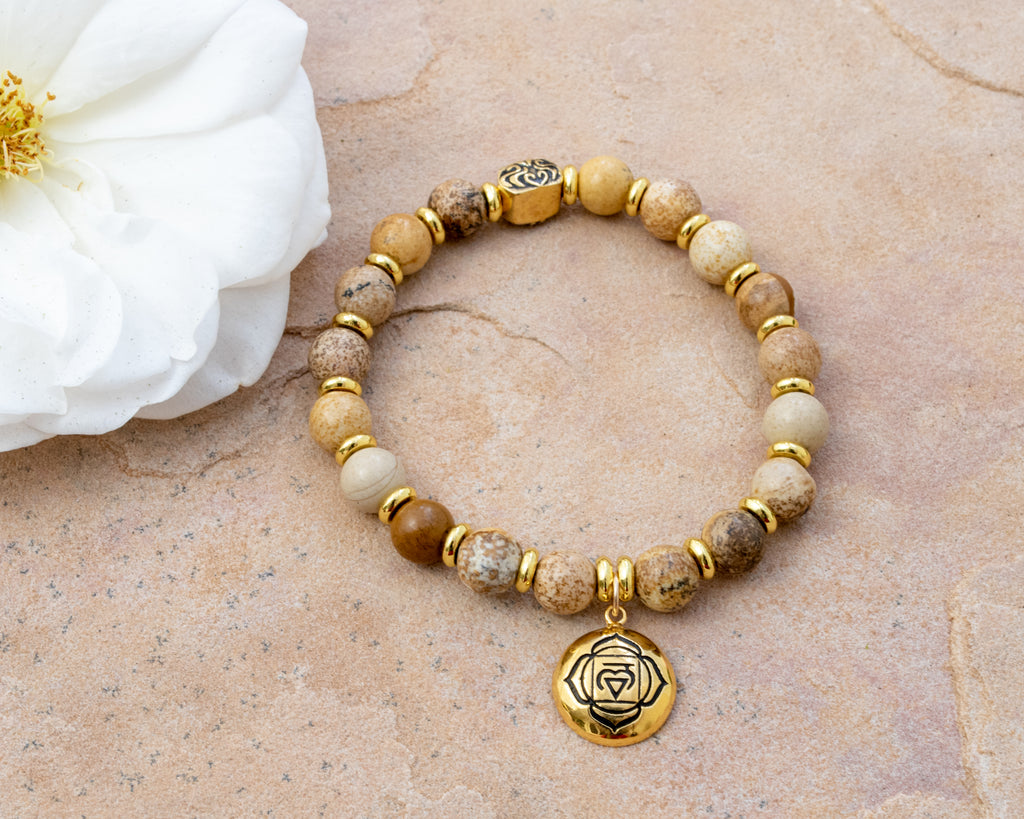 Root Chakra Activation Bracelet – Picture Jasper Spiritual Jewelry