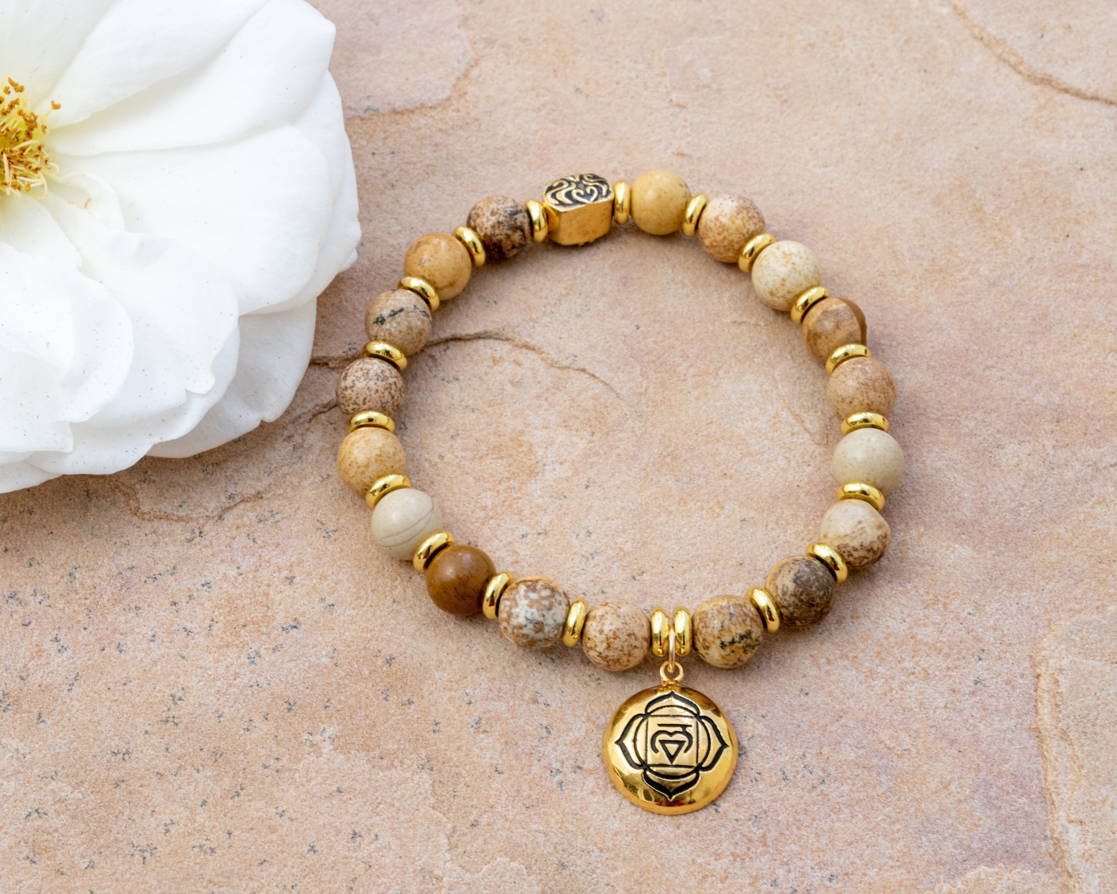 Root Chakra Activation Bracelet – Picture Jasper Spiritual Jewelry