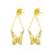 Graceful Spirit Butterfly Earrings, 18k Gold Vermeil with CZ Diamond Pave