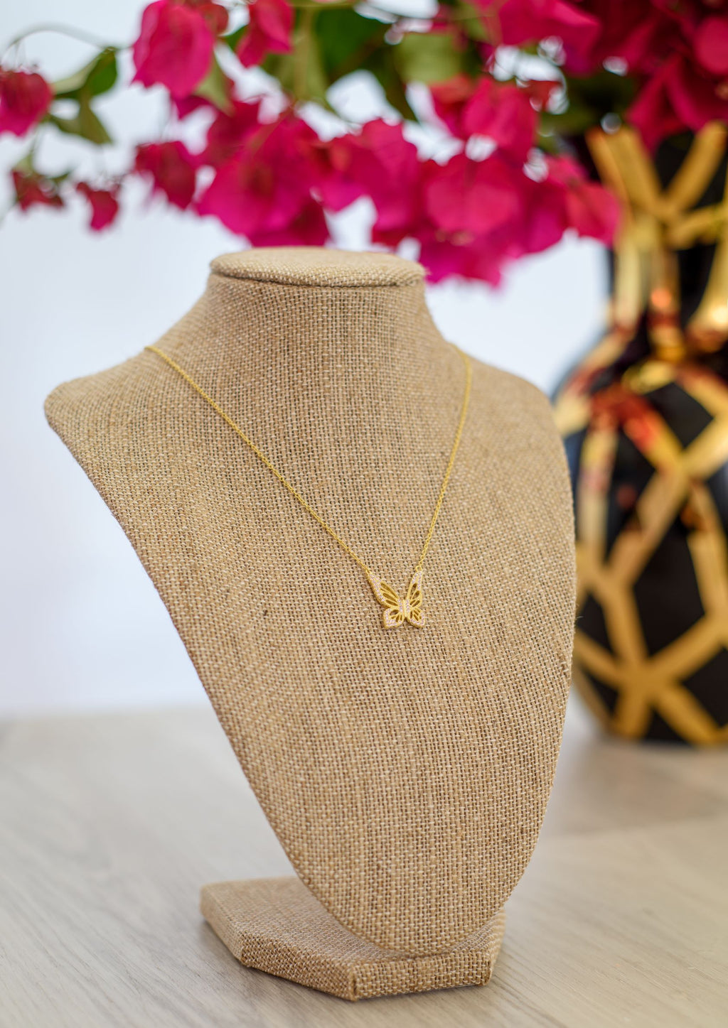 Graceful Spirit Butterfly Necklace – White Rhodium with Pavé CZ Diamonds Spiritual Jewelry