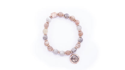 Solar Plexus Chakra Activation Bracelet Sunstone, Rose Gold Finish