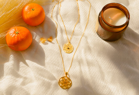 Seed of Life Abundance Necklace, 18K Gold