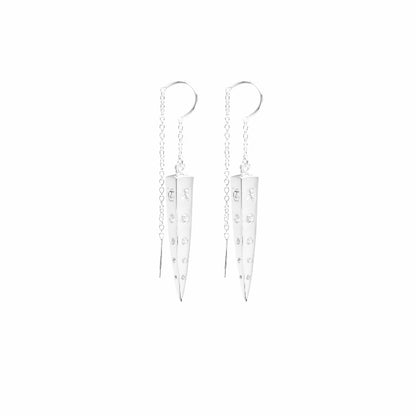 Spike Earrings with Clear Quartz
