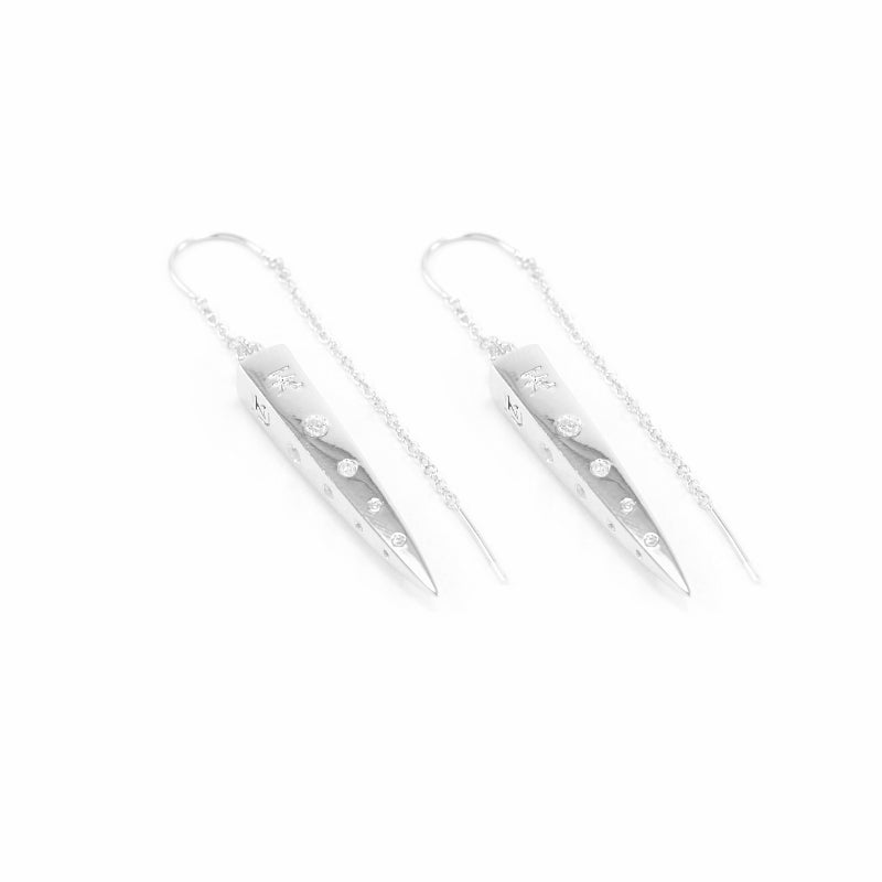 Spike Earrings with Clear Quartz