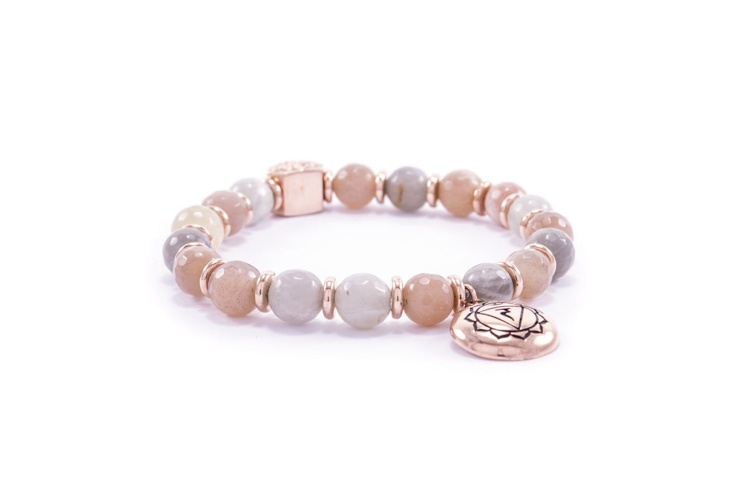 Solar Plexus Chakra Activation Bracelet Sunstone, Rose Gold Finish