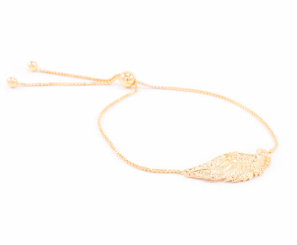 Angel Wing Bolo Friendship Bracelet Rose Gold Vermeil