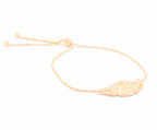 Angel Wing Bolo Friendship Bracelet - White Rhodium