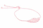 Angel Wing Bolo Friendship Bracelet - White Rhodium