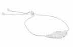 Angel Wing Bolo Friendship Bracelet - White Rhodium