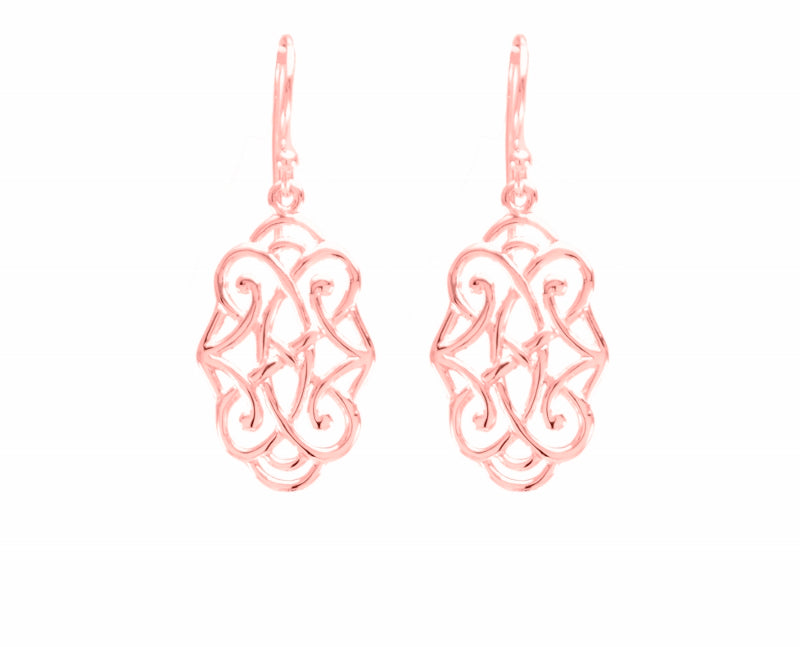Infinite Love Drop Earrings, Rose Gold