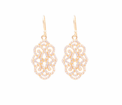 Infinite Love Drop Earrings with White Topaz Pave, Rose Gold