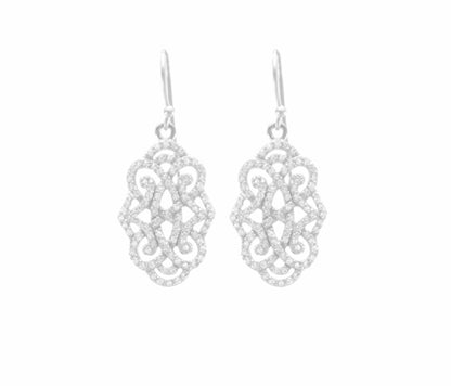 Infinite Love Drop Earrings with White Topaz Pave, Rose Gold