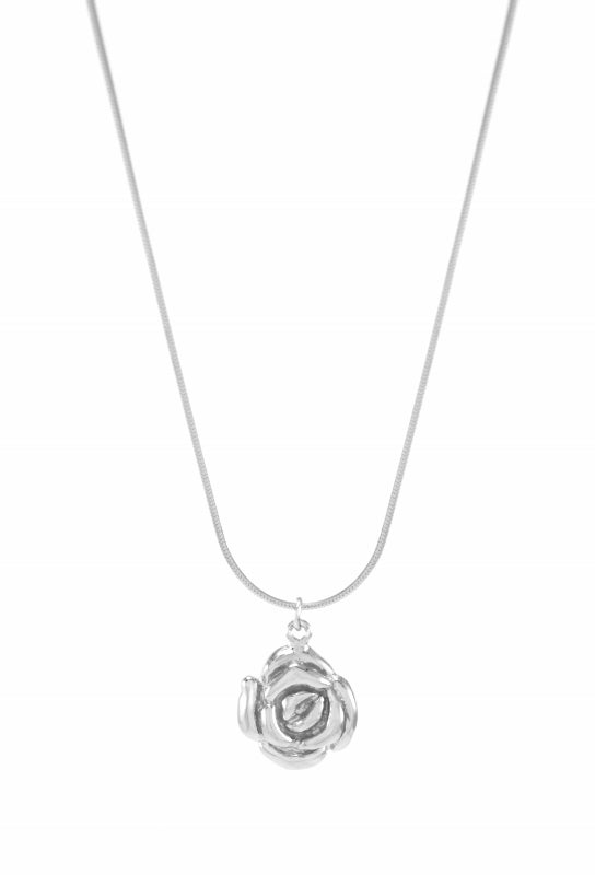 Mystic Rose Adjustable Slider Necklace, Long or Choker, White Rhodium