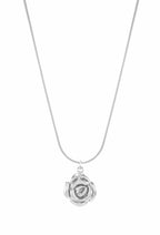 Mystic Rose Adjustable Slider Necklace, Long or Choker, White Rhodium
