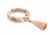 Blue Snake Skin Jasper Transformation and Growth Wrist Mala Tassel Bracelet, Gold Plated