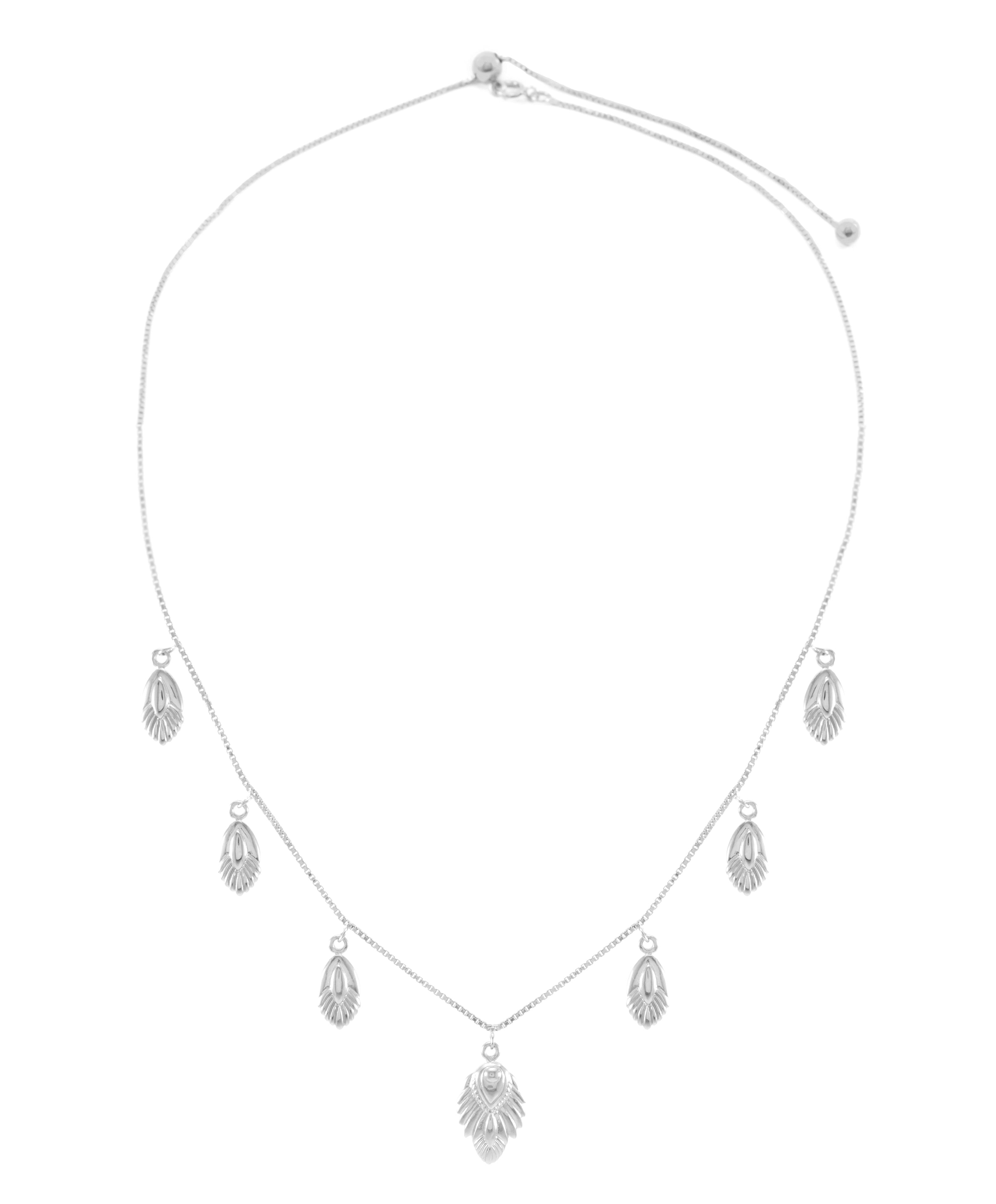 Artemis Slider Choker Necklace - White Rhodium