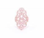Anillo Ajustable Infinito Amor Pavé - Oro Rosa - Topacio Blanco
