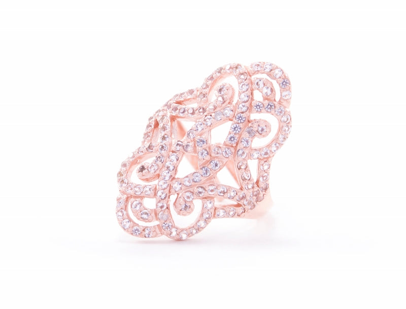 Infinite Love Pave Adjustable Ring - 18k Gold - White Topaz
