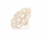 Anillo Ajustable Infinito Amor Pavé - Oro Rosa - Topacio Blanco