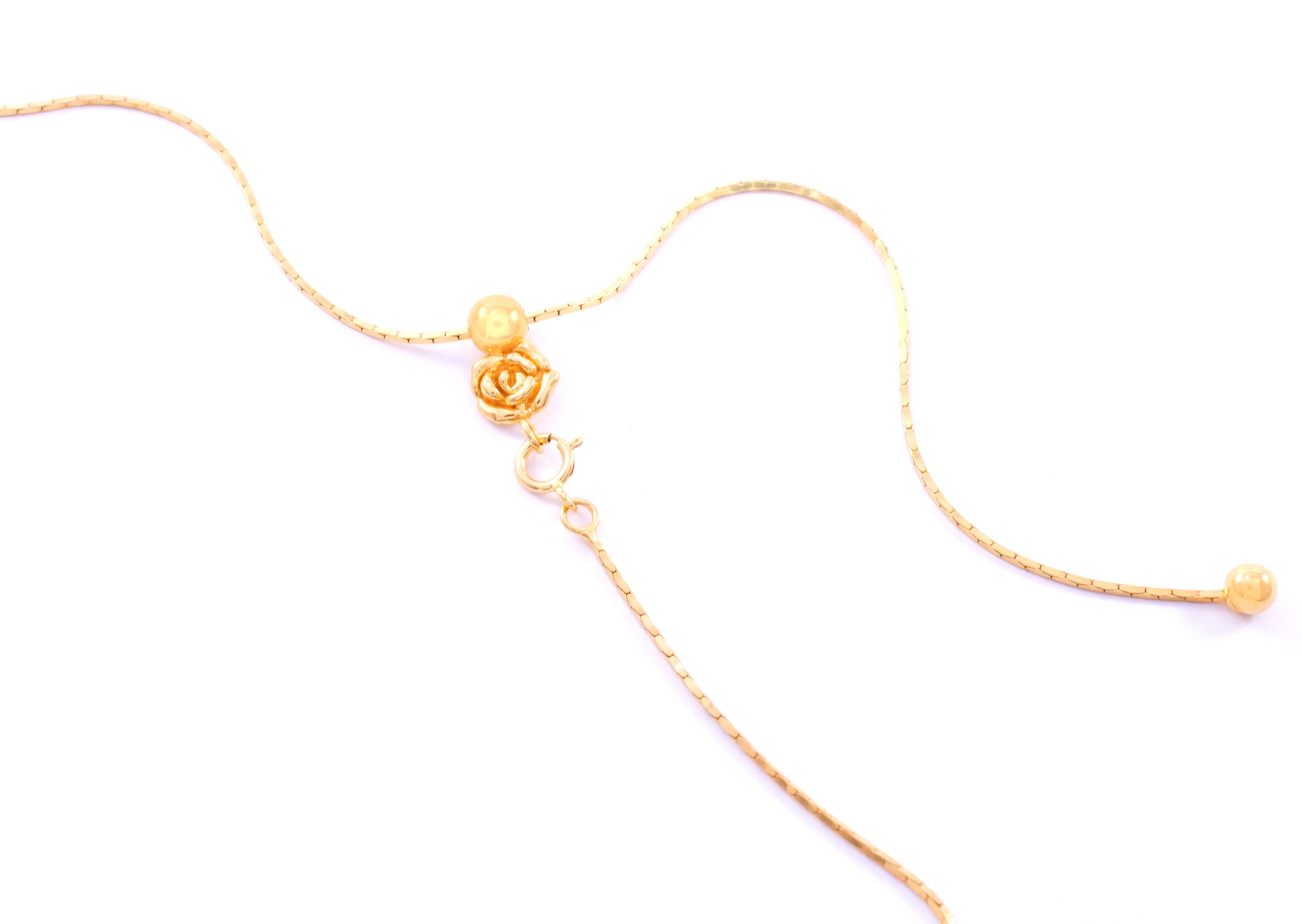 Rose Quartz Compassionate Heart Adjustable Necklace - 18K Gold