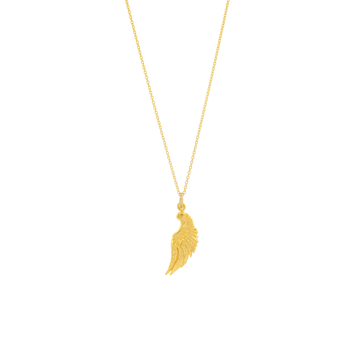 Angel Wing Necklace, White Rhodium