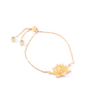 Awakened Lotus Adjustable Bracelet - 18k Gold