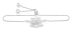 Awakened Lotus Adjustable Bracelet - White Rhodium