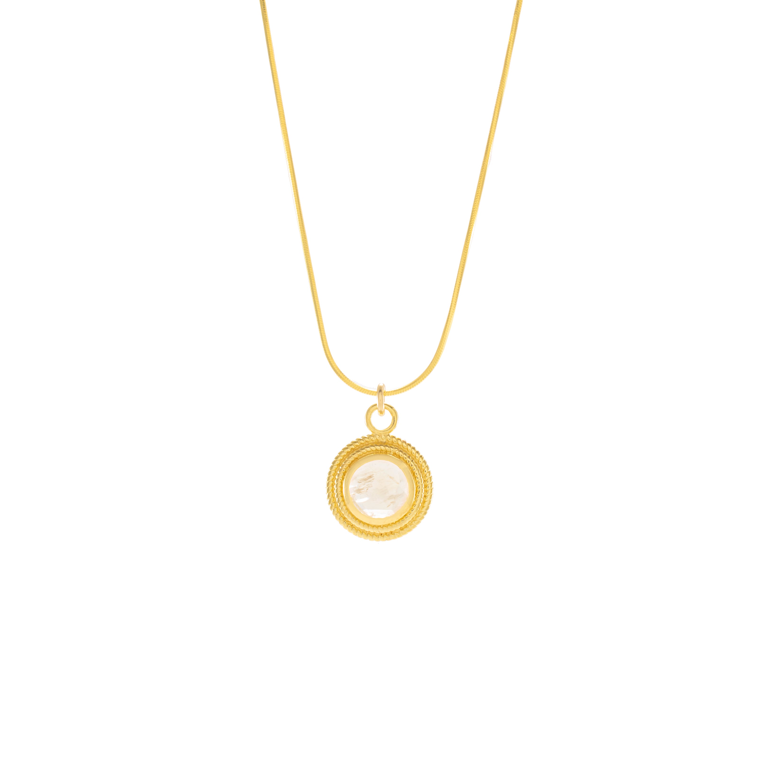 Moonstone Goddess Necklace, 18k Gold Over Sterling Silver