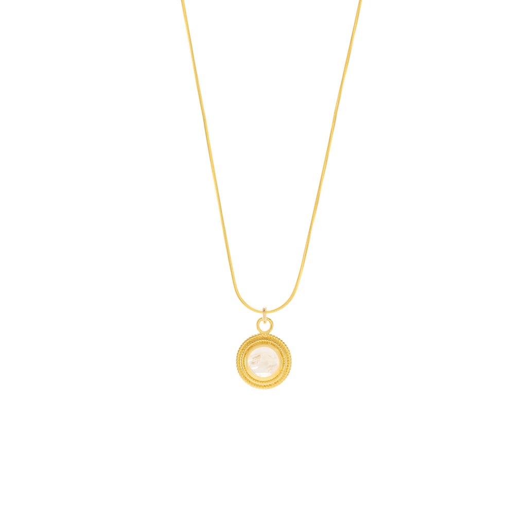 Moonstone Goddess Necklace, 18k Gold Over Sterling Silver