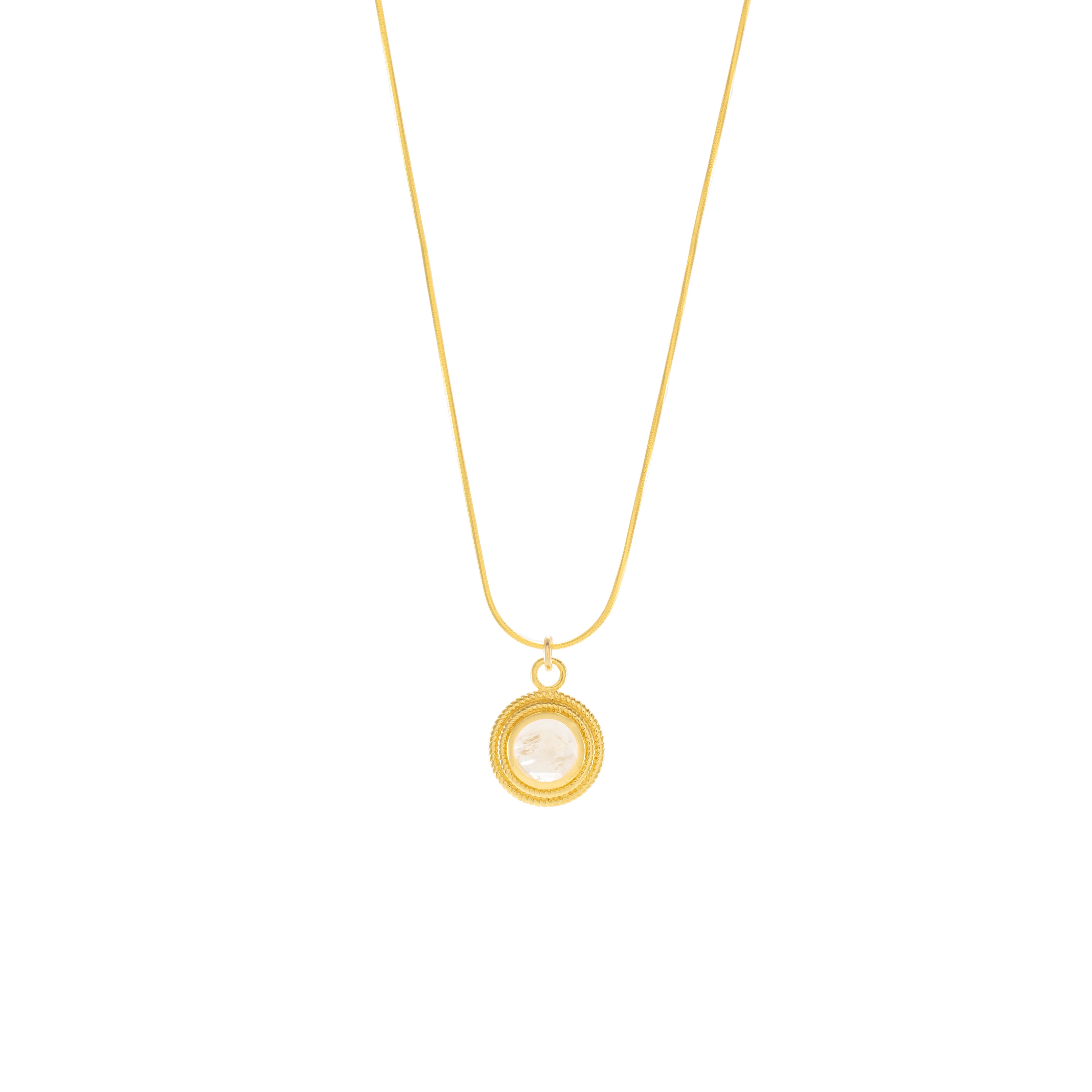 Moonstone Goddess Necklace, 18k Gold Over Sterling Silver