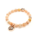 Pulsera de activación del Chakra Sacro de Piedra Solar, Acabado Oro Rosa