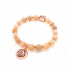 Sacral Chakra Activation Sunstone Bracelet, Rose Gold Finish
