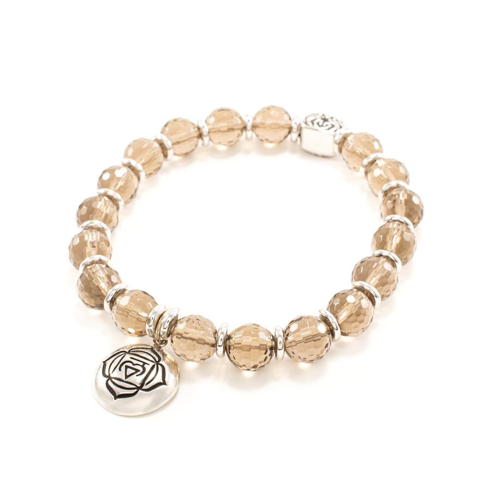 Pulsera de Activación del Chakra ROOT, Cuarzo Ahumado