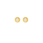 Aretes de la Diosa de la Piedra Lunar, Oro de 18k sobre Plata Esterlina