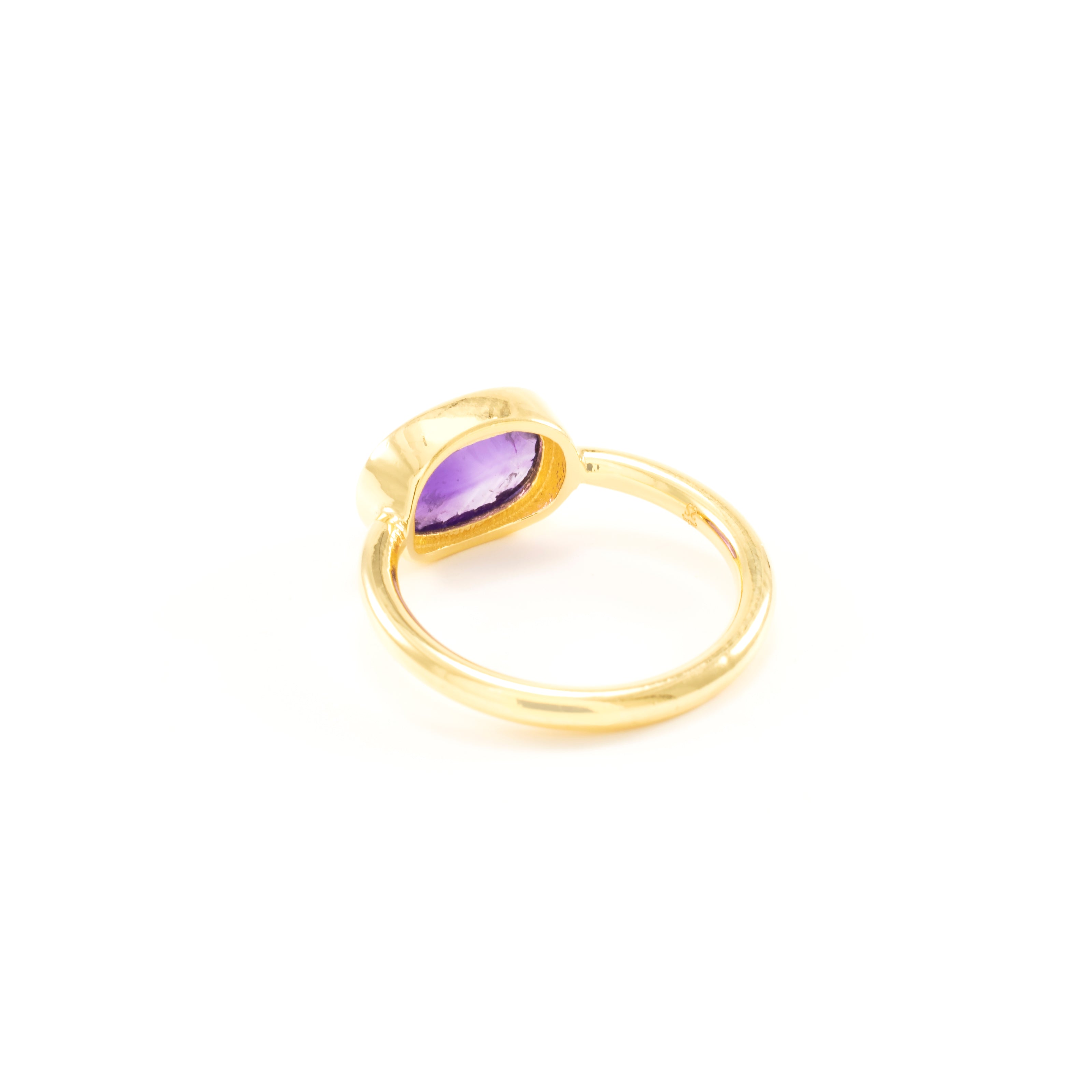 Amethyst Higher Consciousness Minimalist Ring