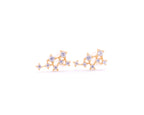 Star Cluster Stud Earring with Zirconia Diamond - 18k Gold