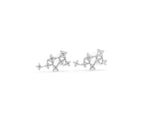 Pendientes de tuerca Racimo de estrellas con circonitas - Baño de rodio blanco