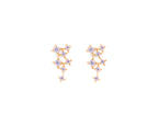 Star Cluster Stud Earring with Zirconia Diamond - 18k Gold