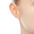 Star Cluster Stud Earring with Zirconia Diamond - 18k Gold