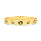 Guardian Light Evil Eye Topaz Bangle | White & Blue Topaz | 18K Gold Plated Sterling Silver