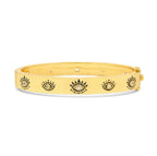 Guardian Light Evil Eye Topaz Bangle | White and Blue Topaz | Rose Gold Plated Sterling Silver