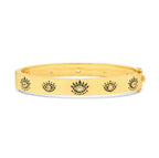 Guardian Light Evil Eye Topaz Bangle | White & Blue Topaz | White Rhodium Over Sterling Silver