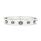Guardian Light Evil Eye Topaz Bangle | White & Blue Topaz | 18K Gold Plated Sterling Silver