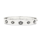 Guardian Light Evil Eye Topaz Bangle | White and Blue Topaz | Rose Gold Plated Sterling Silver