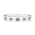 Guardian Light Evil Eye Topaz Bangle | White & Blue Topaz | White Rhodium Over Sterling Silver