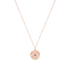 Evil Eye Protection Necklace – White Rhodium Over Sterling Silver with Sapphire & White Topaz, High Polish Finish