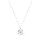 Evil Eye Protection Necklace – White Rhodium Over Sterling Silver with Sapphire & White Topaz, High Polish Finish