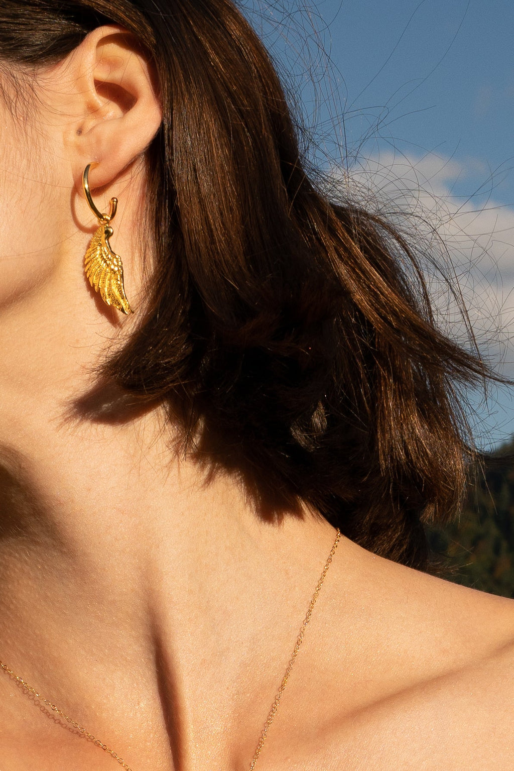 Angel Wing Small Hoop Earrings – Rose Gold Over Sterling Silver Spiritual Jewelry